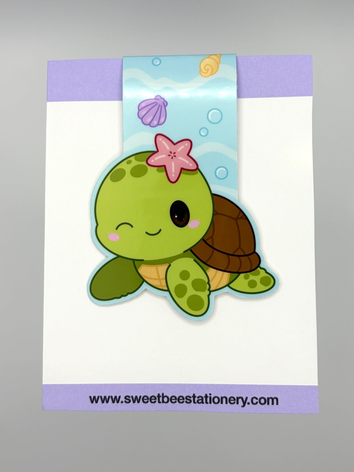 Winky Sea Turtle Magnetic Bookmark