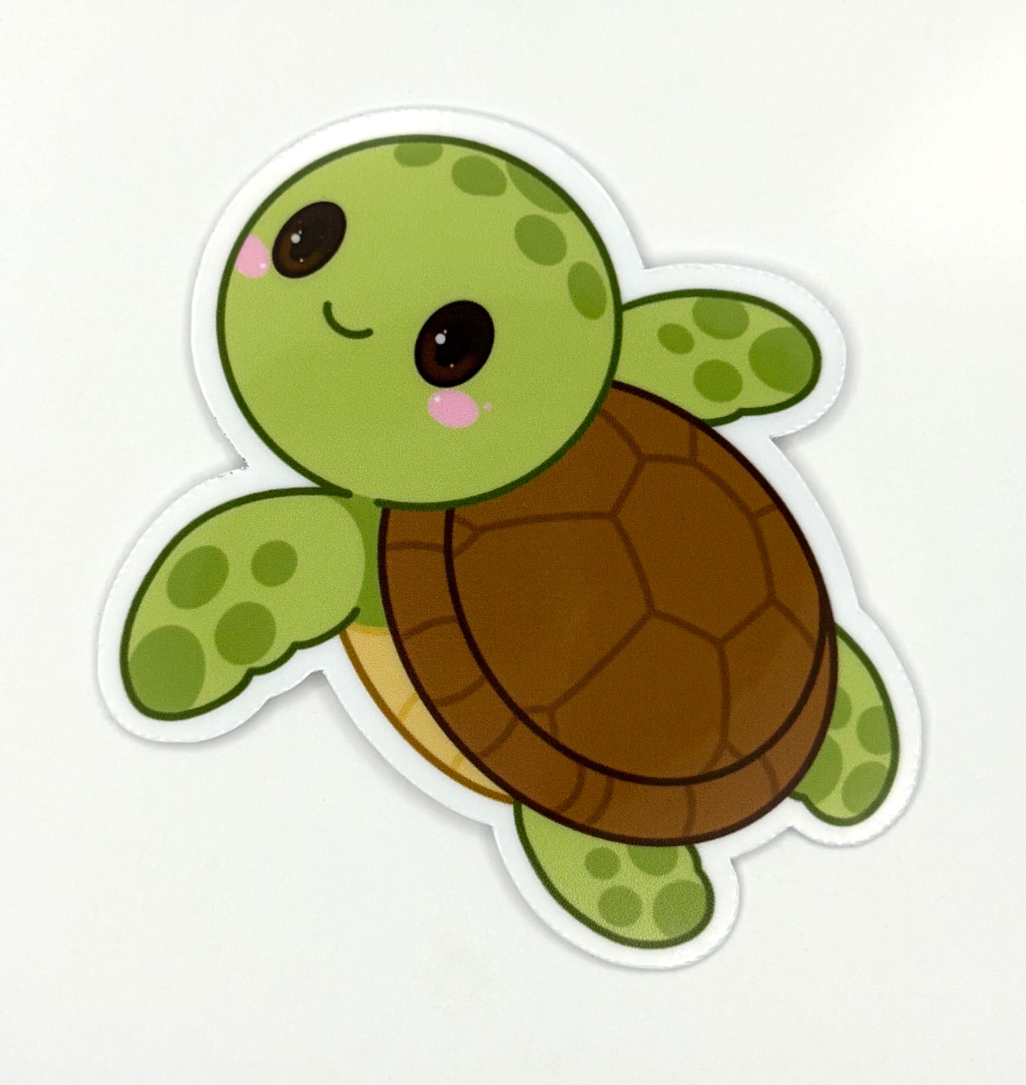 Swimming Sea Turtle Die Cut Sticker