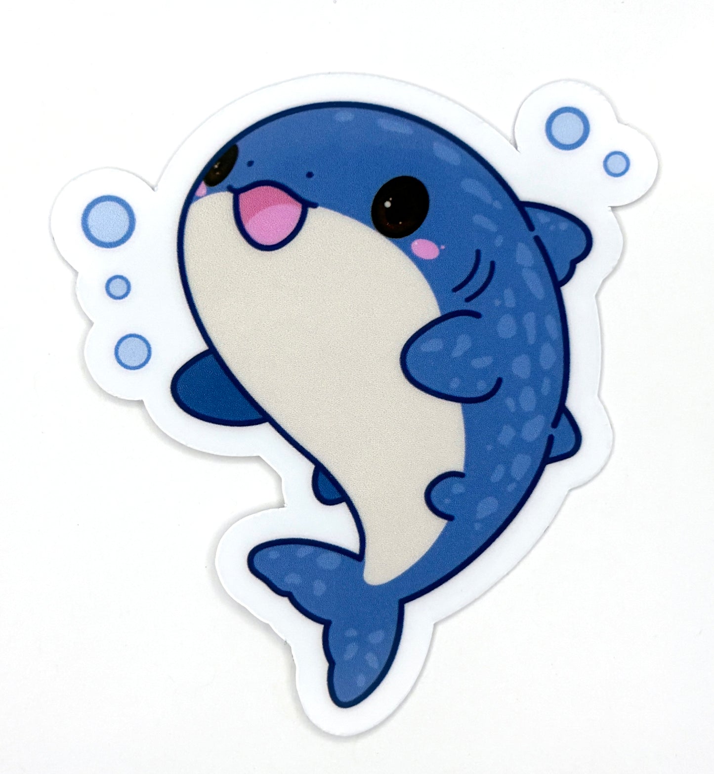 Whale Shark w/ Bubbles Die Cut Glitter Sticker