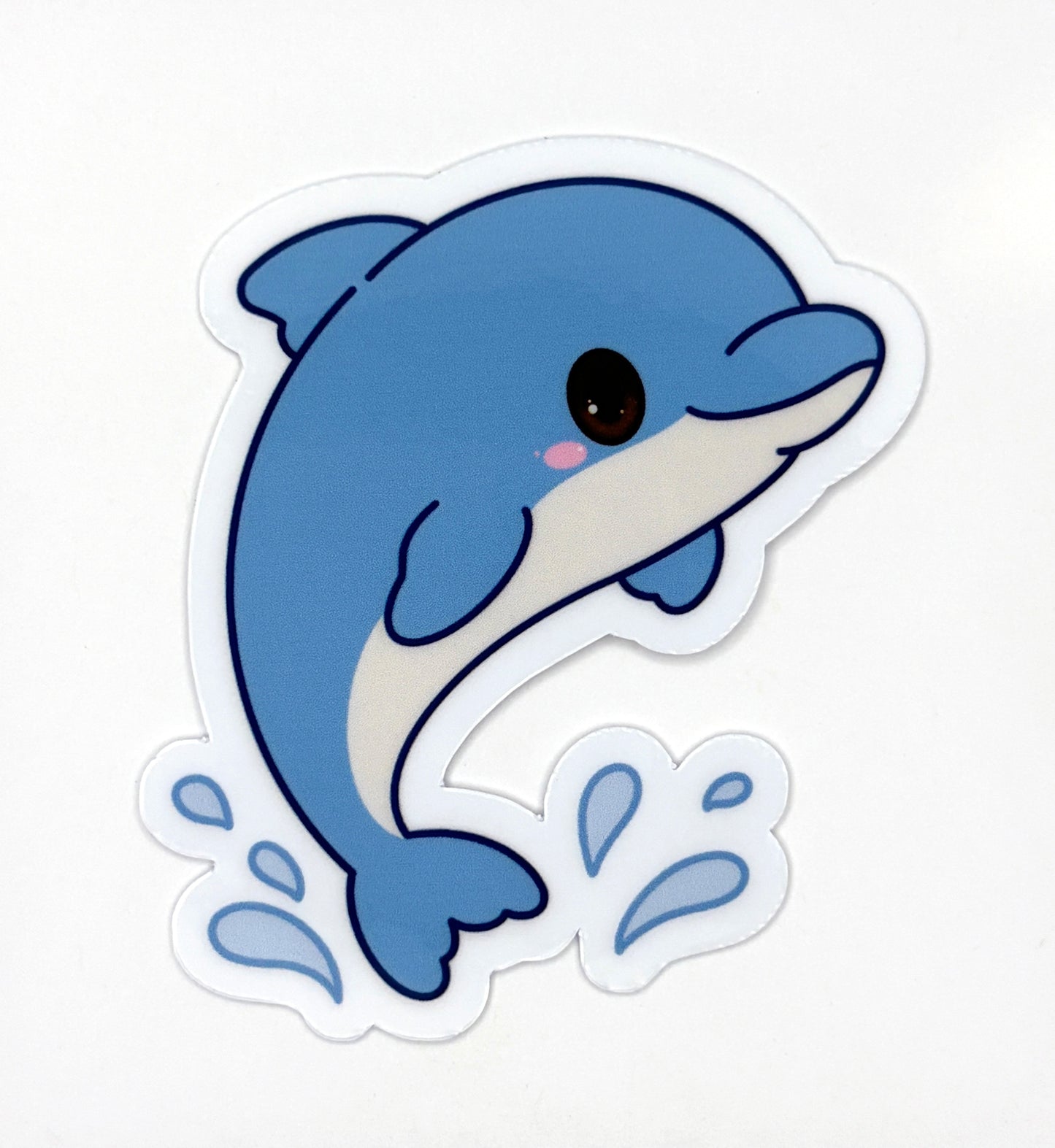Splashing Dolphin Die Cut Sticker