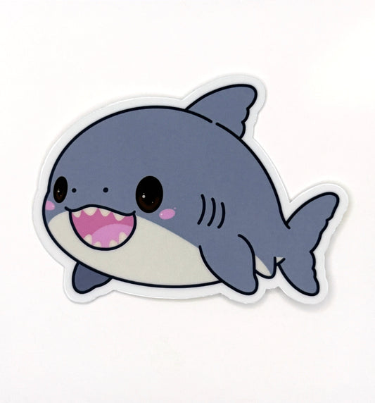 Happy Great White Shark Die Cut Sticker