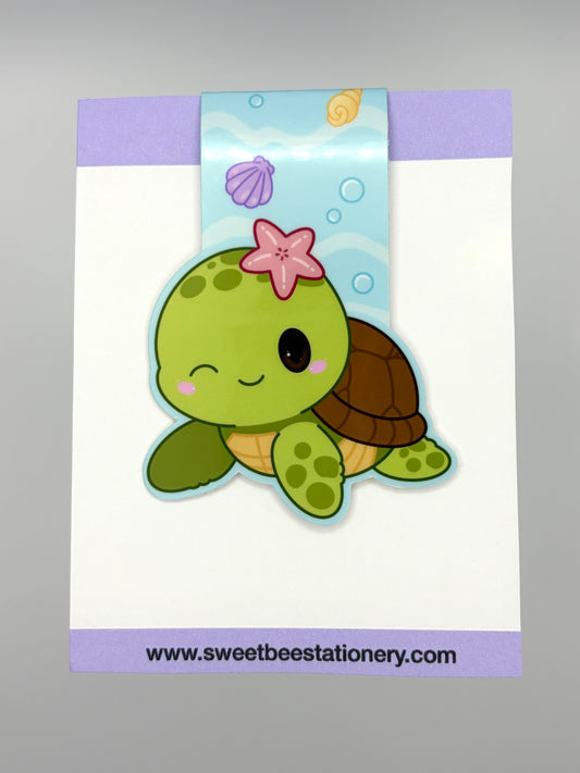 Winky Sea Turtle Magnetic Bookmark