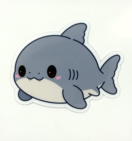 Great White Shark Die Cut Glitter Sticker