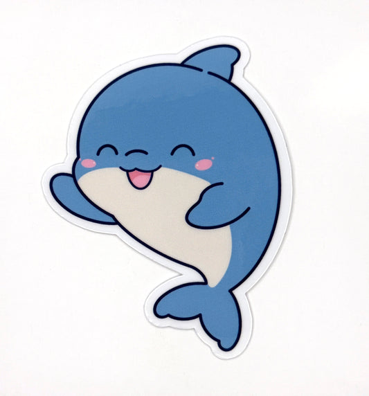 Waving Dolphin Die Cut Sticker